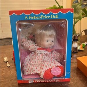 Fisher-Price Baby Ann Doll in Red and White Floral Dress